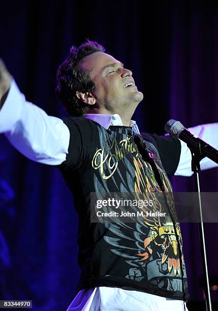 Sam Harris performs at the 4th Annual "inCONCERT" Benefit for Project Angel Food on October 18, 2008 at the Howard Fine Theater in Hollywood,...