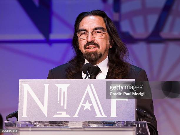George DiCaprio accepts the NIAF Special Achievement Award in Entertainment for his son Leonardo Dicaprio, who did not attend the Gala due to...