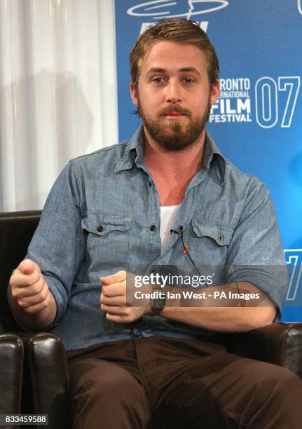 Ryan Gosling attends a press conference for new film Lars And The Real Girl, at the Sutton Hotel, during the Toronto International Film Festival,...