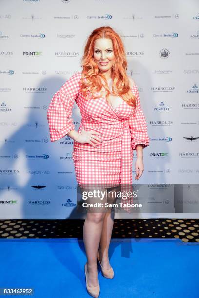 Sarah Roza arrives ahead of the Fashion + Aid Launch on August 17, 2017 in Melbourne, Australia.