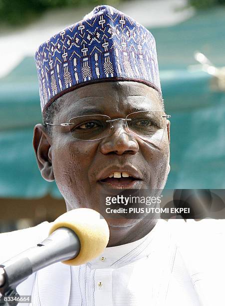 The governor of Jigawa State Sule Lamido speaks at the historic first Talakawa Summit in Nigeria in Dutse, Jigawa State on October 18, 2008. Top...