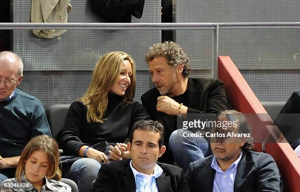 Trinidad Jimenez and a friend attend ATP Masters Series at Madrid Arena Sports Center on October 19, 2008 in Madrid, Spain.