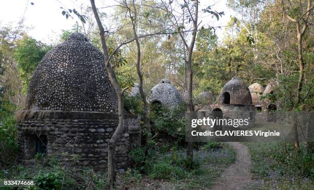 The meditation cellars in the ashram where the Beatles stayed in 1968 on march 27,2017 in Rishikesh, India.