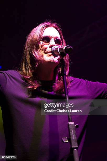 Vocalist Ozzy Osbourne performs at the Official Grand Opening of Galpin Auto Sports on October 18, 2008 in Van Nuys, California.