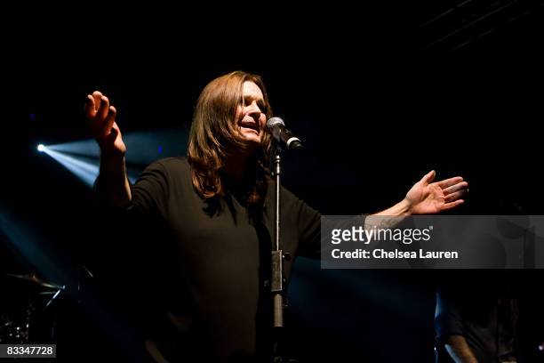 Vocalist Ozzy Osbourne performs at the Official Grand Opening of Galpin Auto Sports on October 18, 2008 in Van Nuys, California.