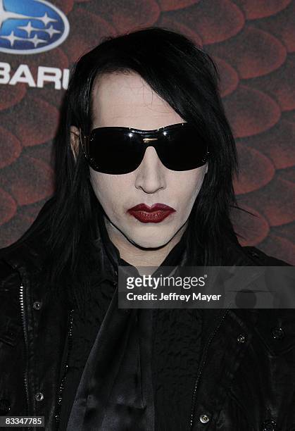 Marilyn Manson arrives at the Spike TV's "Scream 2008" Awards at The Greek Theater on October 18, 2008 in Los Angeles, California.