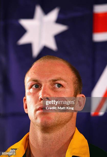 Kangaroos captain Darren Lockyer attends a 2008 Rugby League World Cup Press Conference at the Sydney Football Stadium on October 20, 2008 in Sydney,...