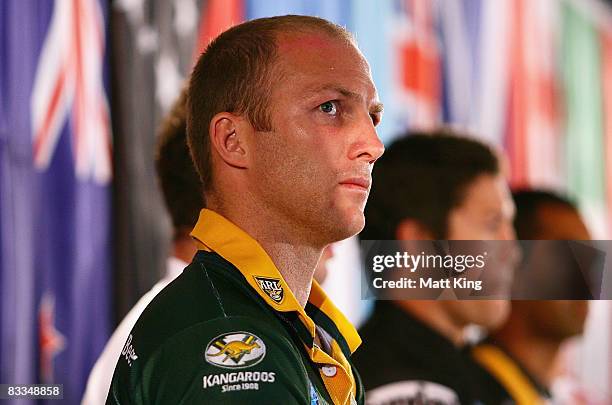 Kangaroos captain Darren Lockyer attends a 2008 Rugby League World Cup Press Conference at the Sydney Football Stadium on October 20, 2008 in Sydney,...