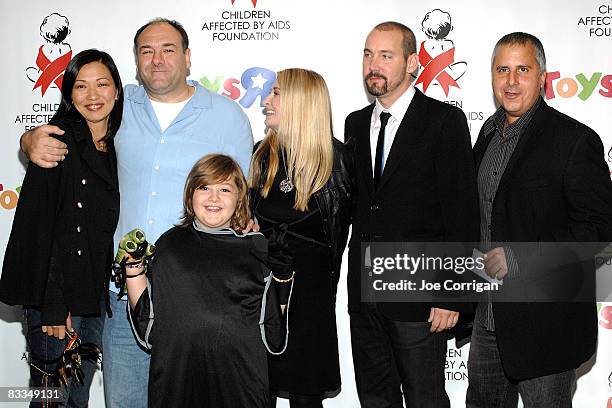 Deborah Gandolfini, actor James Gandolfini, Michael Gandolfini, Marcy Gandolfini, James O'brien and Lenny Mesi attend the "Dream Halloween"...