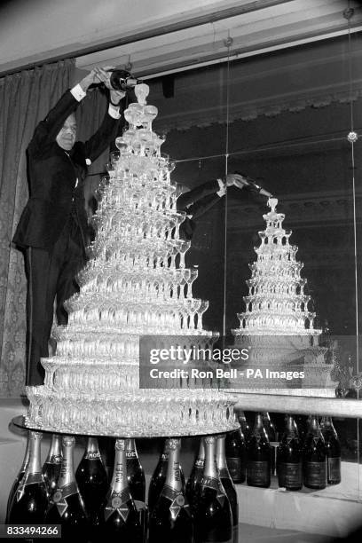 Cascade of champagne down a pyramid of glasses proved to be one of the refreshing highlight's at last night's British fashion Ball graced by Princess...