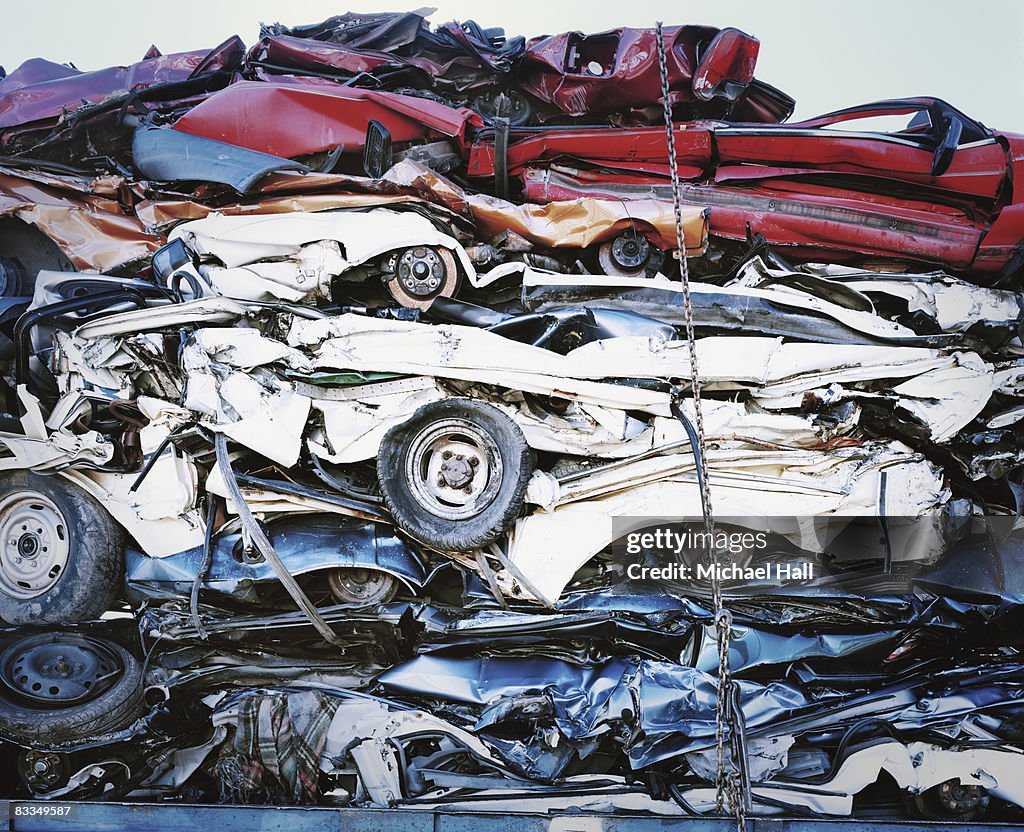 Crushed cars