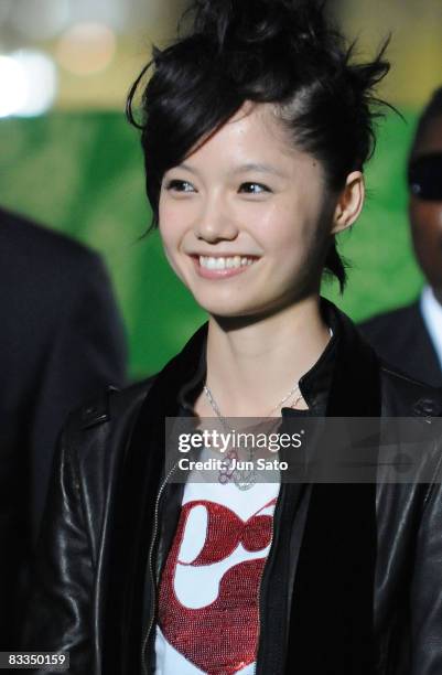 Actress Aoi Miyazaki attends The 21st Tokyo International Film Festival Opening Ceremony at Roppongi Hills on October 18, 2008 in Tokyo, Japan. TIFF...