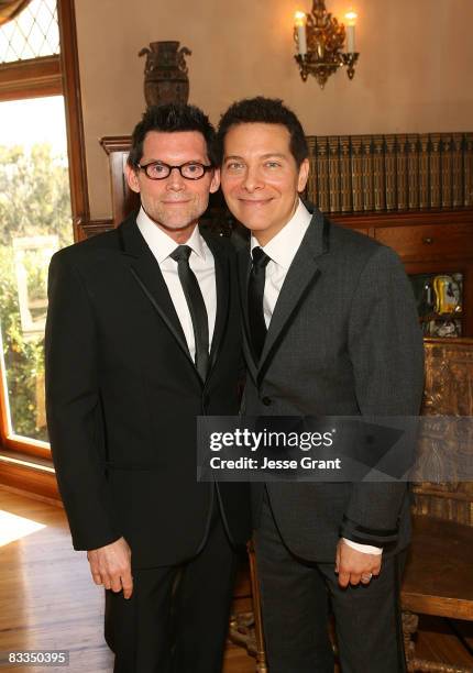 Terrence Flannery and Michael Feinstein attend their wedding held at a private residence on October 17, 2008 in Los Angeles, California.