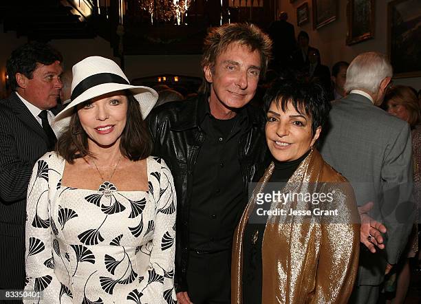 Joan Collins, Barry Manilow and Liza Minnelli attend the wedding of Michael Feinstein and Terrence Flannery held at a private residence on October...