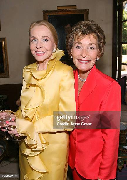 Anne Jeffreys and Judge Judy Sheindlin attend the wedding of Michael Feinstein and Terrence Flannery held at a private residence on October 17, 2008...