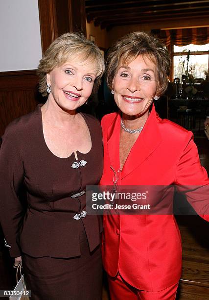 Florence Henderson and Judge Judy Sheindlin attend the wedding of Michael Feinstein and Terrence Flannery held at a private residence on October 17,...