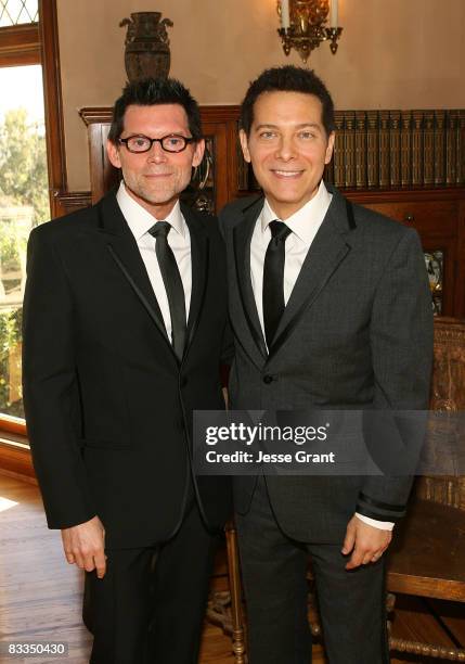 Terrence Flannery and Michael Feinstein attend their wedding held at a private residence on October 17, 2008 in Los Angeles, California.