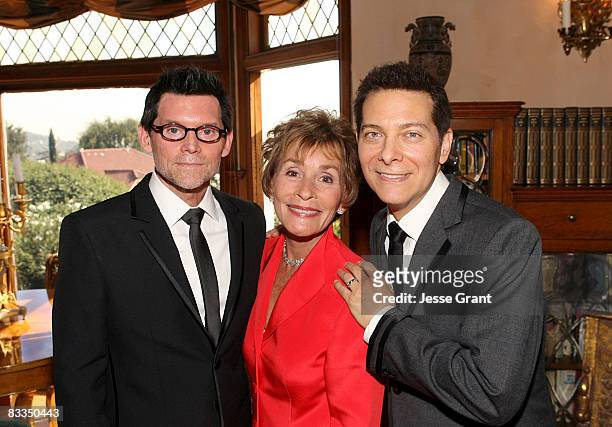 Judge Judy Sheindlin attends Michael Feinstein and Terrence Flannery's wedding ceremony held at a private residence on October 17, 2008 in Los...