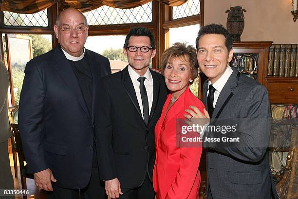 Gabriel Ferrer, and Judge Judy Sheindlin attend the wedding of Michael Feinstein and Terrence Flannery held at a private residence on October 17,...