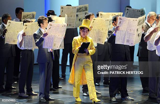 Vif succès à l'Opéra du Rhin du "Bal masqué" de Verdi ". Photo datant du 14 octobre 2008 prise lors de la répétition générale de "Un ballo in...