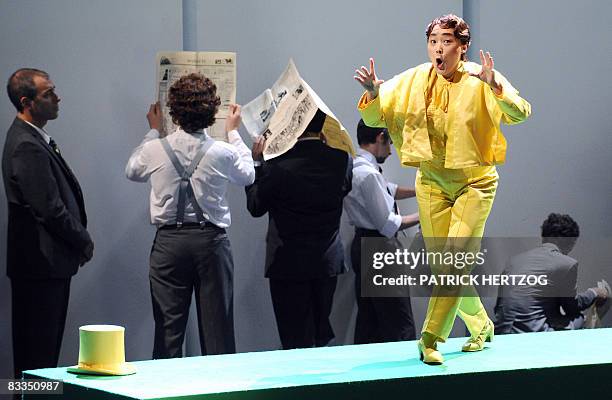 Vif succès à l'Opéra du Rhin du "Bal masqué" de Verdi ". Photo datant du 14 octobre 2008 prise lors de la répétition générale de "Un ballo in...