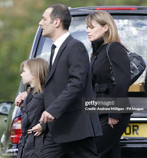 Mark Porcelli and family, father of Ben Porcelli who was killed in crash, arriving for the funeral of Colin McRae and son Johnny at East Chapel,...
