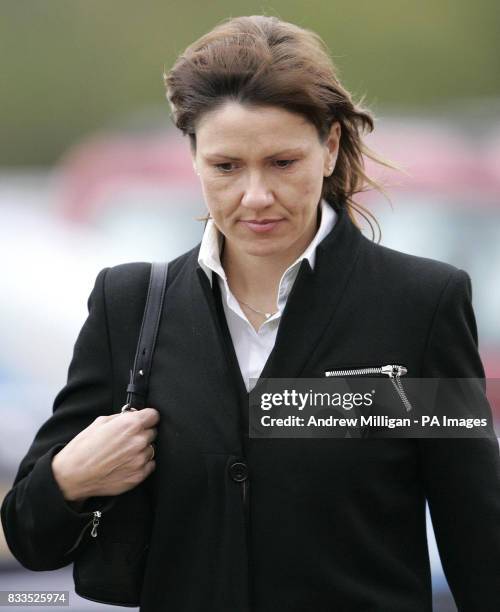 Alison McRae at the funeral of former quad bike champion, Graeme Duncan who died in the helicopter crash that killed her rally driver husband Colin...