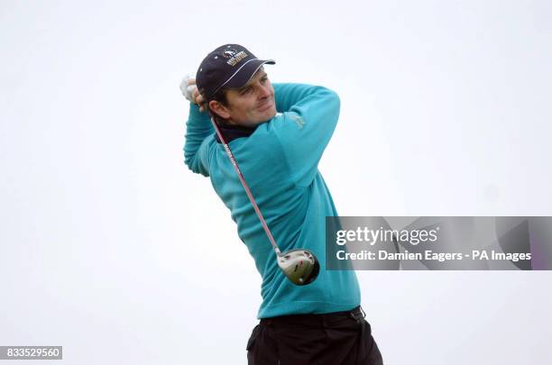 Great Britain and Ireland's Justin Rose tees off from the 10th during the Greensomes on day three of the Seve Trophy at The Heritage Golf & Spa...