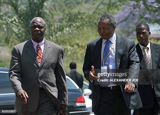 Arthur Mutambara , the leader of an opposition Zimbabwean splinter group, arrives in the Swaziland capital of Mbabane on October 20, 2008 for an...