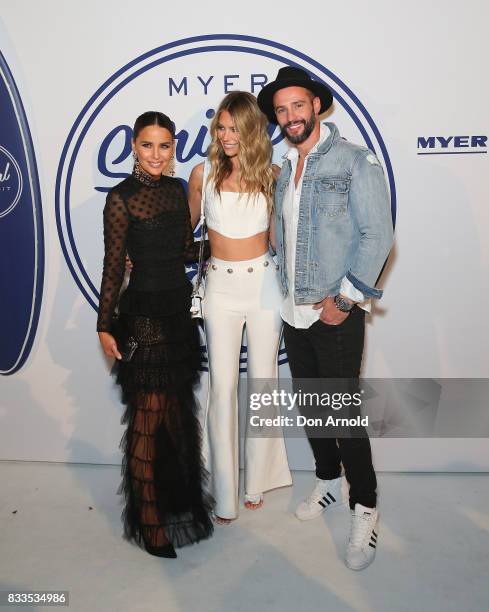 Jodi Anasta,Jennifer Hawkins and Kris Smith attend the Myer 'Spring Social' Night Event at Bronte Surf Life Club on August 17, 2017 in Sydney,...