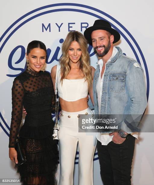 Jodi Anasta,Jennifer Hawkins and Kris Smith attend the Myer 'Spring Social' Night Event at Bronte Surf Life Club on August 17, 2017 in Sydney,...