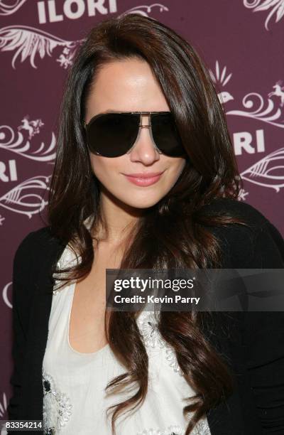 Actress Shantel VanSanten attends The Belvedere Luxury Lounge in honor of the 80th Academy Awards featuring the Ilori Luxury Sunglass Suite, held at...