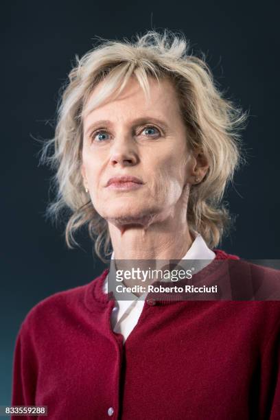 American novelist and essayist Siri Hustvedt attends a photocall during the annual Edinburgh International Book Festival at Charlotte Square Gardens...