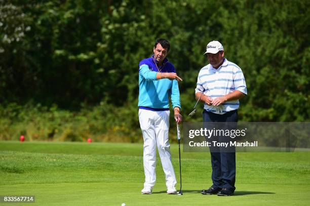 Richard O'Hanlon of St Kew Golf Club and Michael Watson of Wessex Golf Centre on the 17th green during the Golfbreaks.com PGA Fourball Championship -...