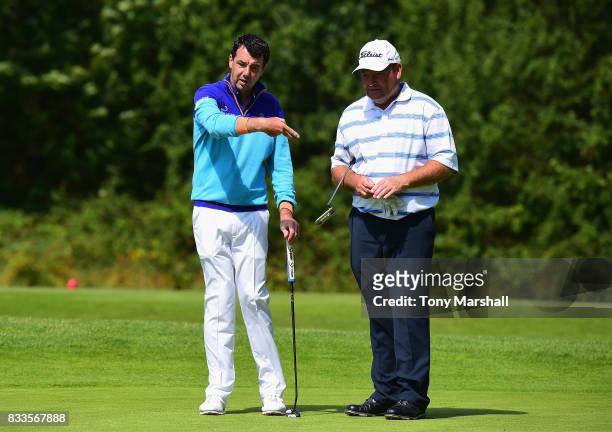 Richard O'Hanlon of St Kew Golf Club and Michael Watson of Wessex Golf Centre on the 17th green during the Golfbreaks.com PGA Fourball Championship -...