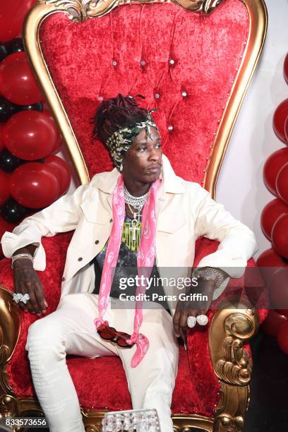 Rapper Young Thug at his private birthday Celebration at Tago International on August 16, 2017 in Atlanta, Georgia.