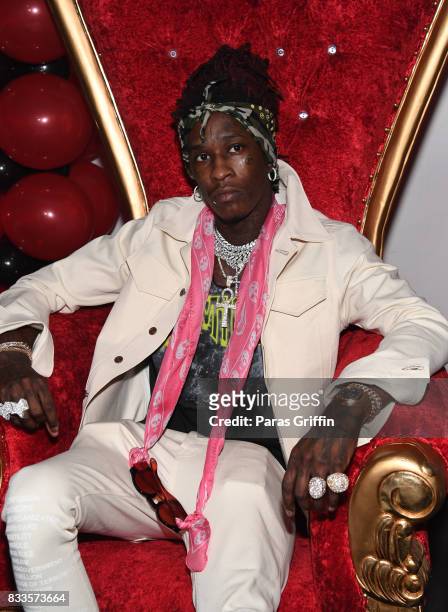 Rapper Young Thug at his private birthday Celebration at Tago International on August 16, 2017 in Atlanta, Georgia.