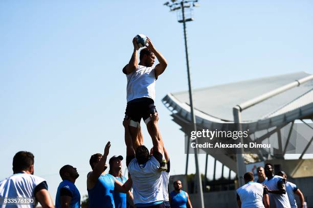 Wiaan Liebenberg of Montpellier during training session of Montpellier at on August 17, 2017 in Montpellier, France.