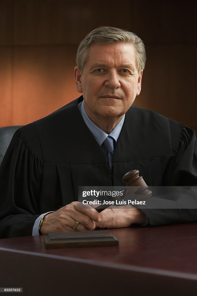 Portrait of judge with gravel