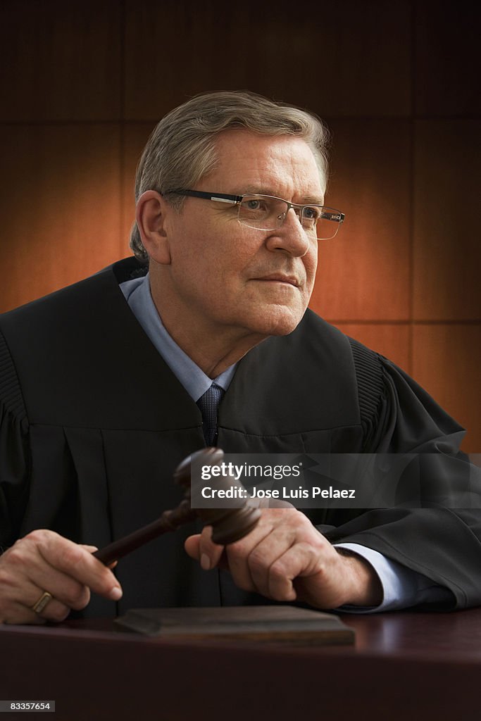 Judge pounding gravel