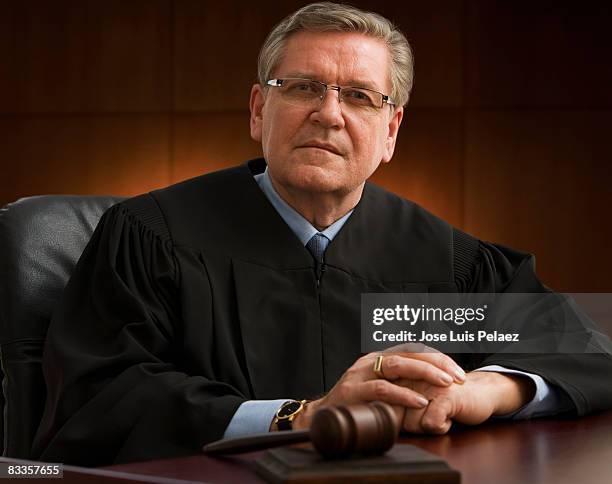 portrait of judge - judge robe stock pictures, royalty-free photos & images