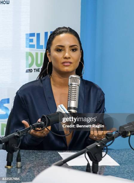 Recording artist Demi Lovato visits "The Elvis Duran Z100 Morning Show" to discuss her upcoming album at Z100 Studio on August 17, 2017 in New York...