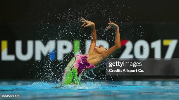 Debbie Soh of Singapore in action during the Women Synchronizedn Swimming Solo Free Routine competition at the Aquatic Centre as part of the 2017 SEA...