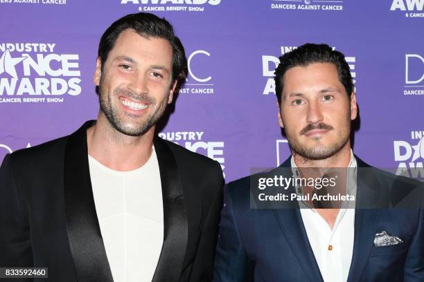 Professional Dancers Maksim Chmerkovskiy and Val Chmerkovskiy attend the 2017 Industry Dance Awards and Cancer Benefit show at Avalon on August 16,...