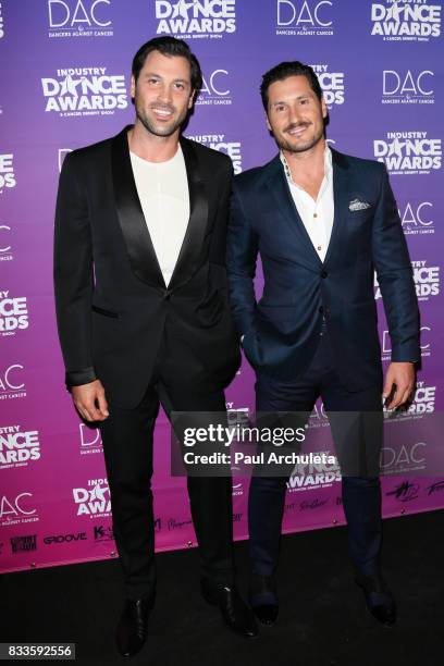 Professional Dancers Maksim Chmerkovskiy and Val Chmerkovskiy attend the 2017 Industry Dance Awards and Cancer Benefit show at Avalon on August 16,...