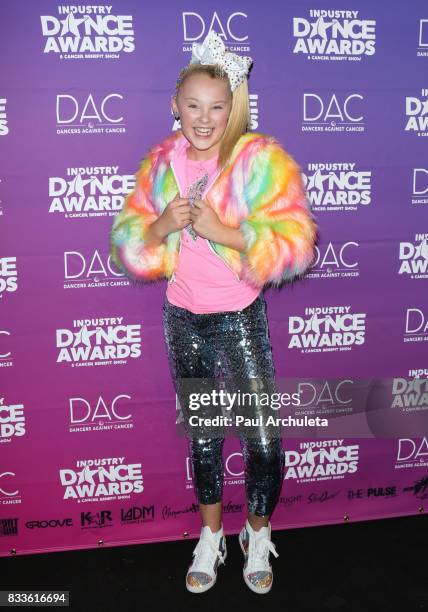 Dancer / Actress JoJo Siwa attends the 2017 Industry Dance Awards and Cancer Benefit show at Avalon on August 16, 2017 in Hollywood, California.