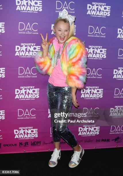 Dancer / Actress JoJo Siwa attends the 2017 Industry Dance Awards and Cancer Benefit show at Avalon on August 16, 2017 in Hollywood, California.