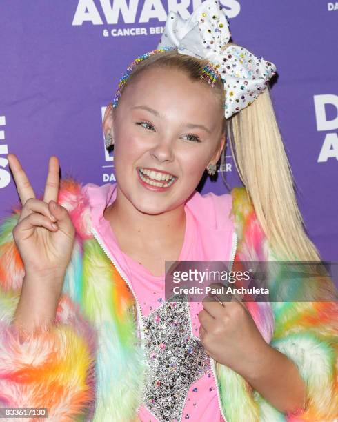 Dancer / Actress JoJo Siwa attends the 2017 Industry Dance Awards and Cancer Benefit show at Avalon on August 16, 2017 in Hollywood, California.