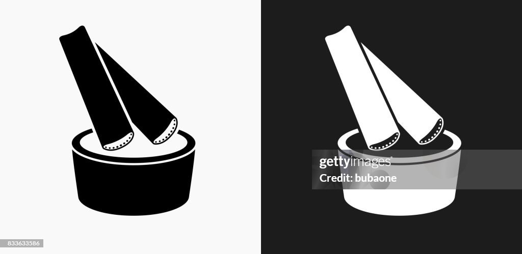 Celery Dip Icon on Black and White Vector Backgrounds