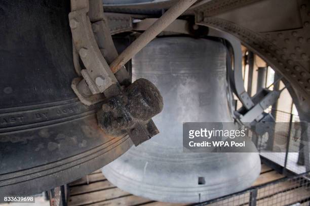 The hammer on one of the four smaller bells surrounding Big Ben , which will be removed and cleaned during the renovation work on the Elizabeth Tower...